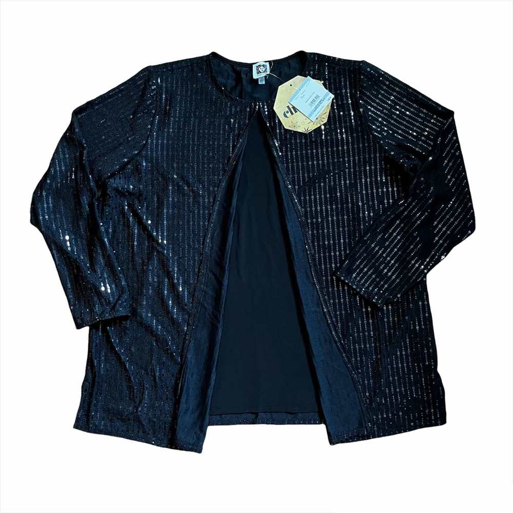 NWT - Anne Klein Sparkly Sequins Long Sleeve Knit Tops (Size: 1X) - Picture 2 of 3